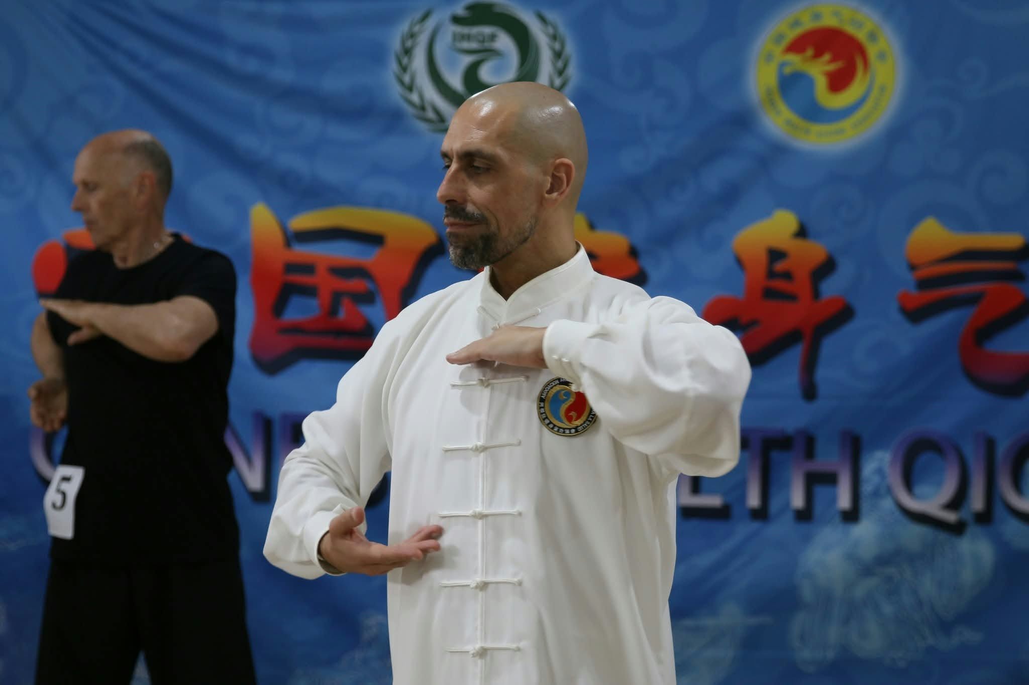 Eduardo Villegas practising Health Qigong